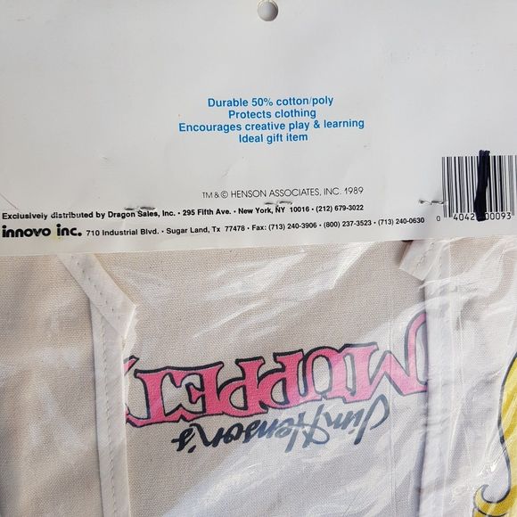 Vintage Miss Piggy Apron Smock Jim Henson's Muppets Toddler Size 8 NOS Unopened - Picture 5 of 8